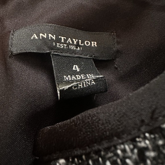 Ann Taylor Sheath Dress Black Gray Size 4 Wedding Party Business Classic Elegant - Picture 13 of 16
